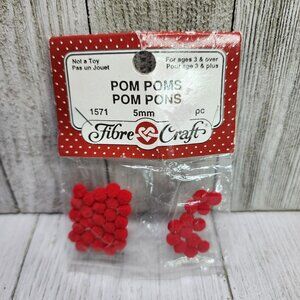 Vintage Fibre Craft Crafting Fluffy Pom Poms 5mm Crafter Supplies